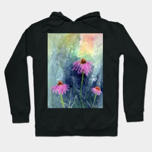 Coneflower Mixed Media Art Hoodie